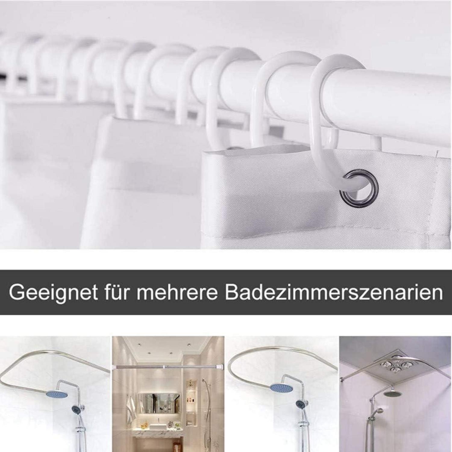 Duschvorhang 200x200 Textil Grau Pebble Schimmelresistent wasserabweisend