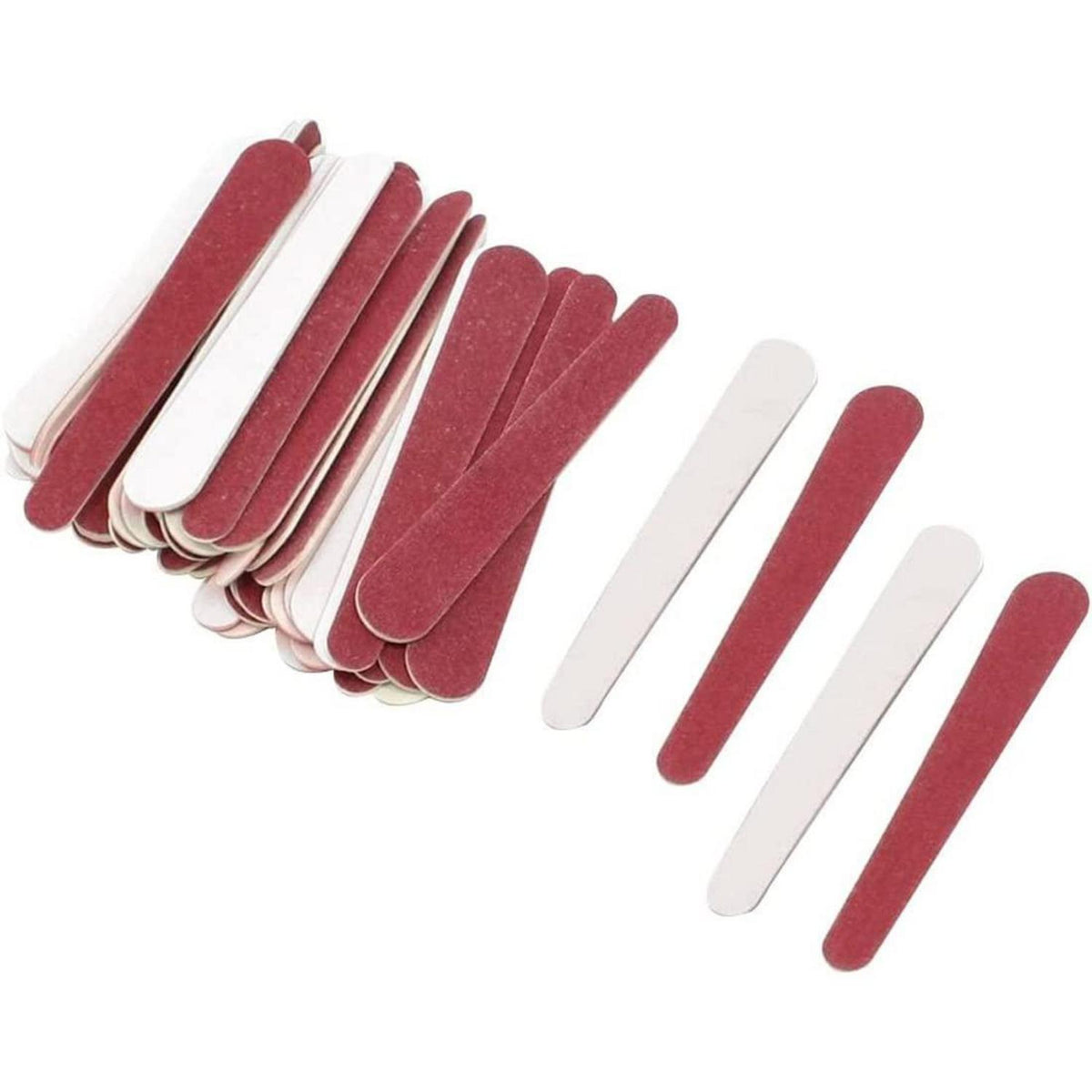50 Einweg-Nagelfeilen doppelseitiges Design Schleifpapier Rot