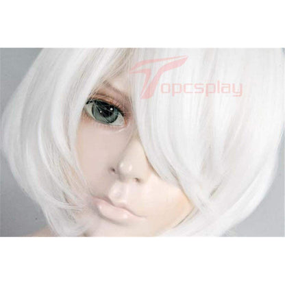 Weiße Damen Perücke mit Pony – Cosplay & Halloween Kostüm