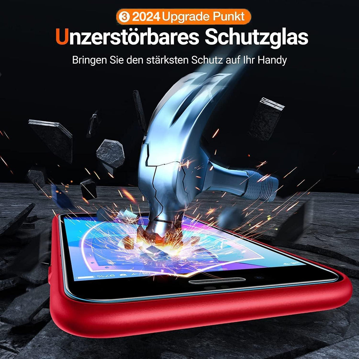 TORRAS iPhone SE 2020/2022 Hülle + 2 Schutzglas Rot