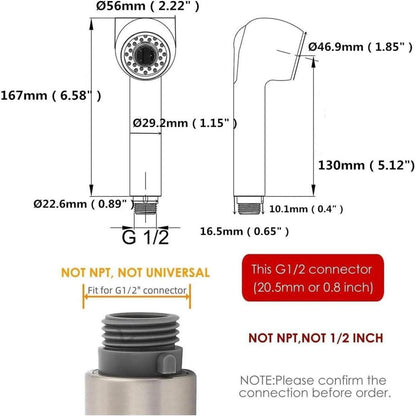 Brausekopf G1/2 für Küchenspüle – 2 Strahlarten, Gebürstetes Nickel