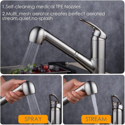Brausekopf G1/2 für Küchenspüle – 2 Strahlarten, Gebürstetes Nickel