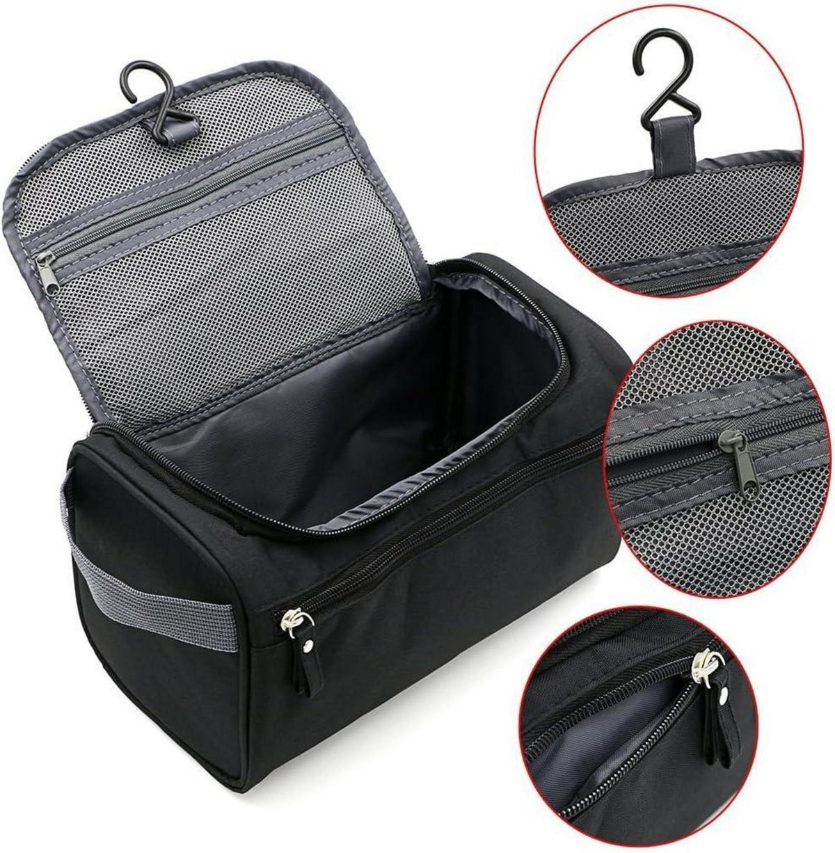 Kulturbeutel Reise Kulturtasche Aufhängen Waschtasche Schwarz 25x15x15