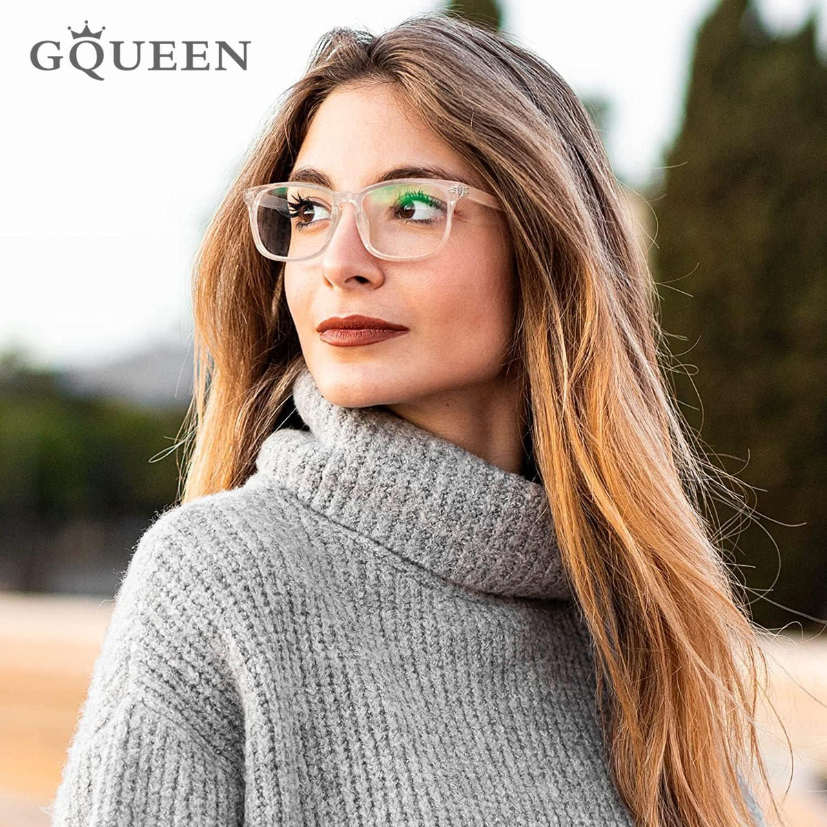 UV400 Hornbrille Nerdbrille Fashion Unisex inkl. Tasche & Tuch