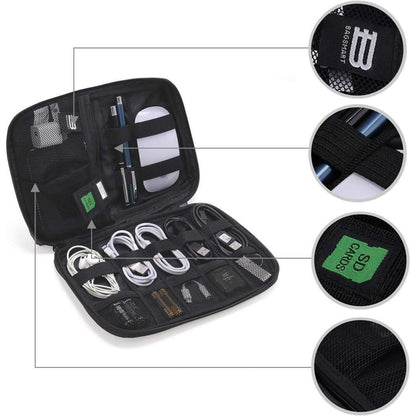 Electronics Cable Organizer for Travel, Water-Resistant