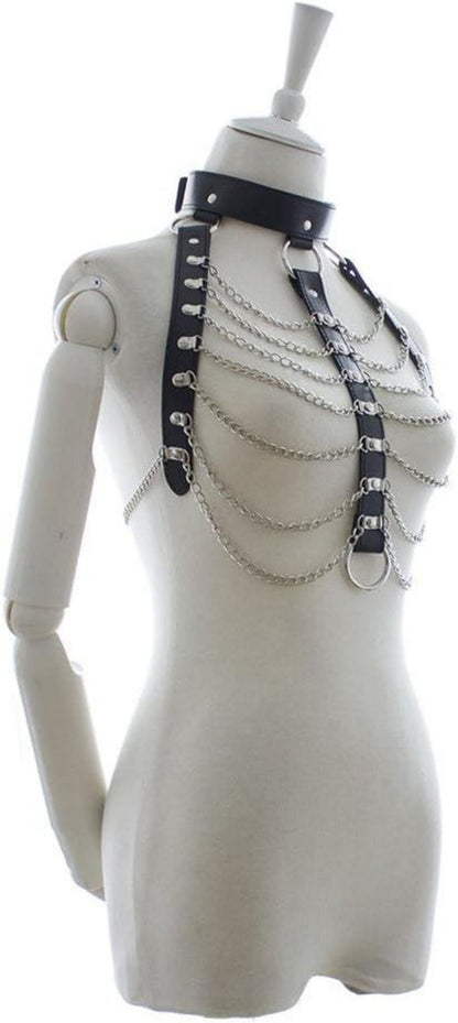 Einstellbarer Harness mit Kette für Bondage und SM-Spiele