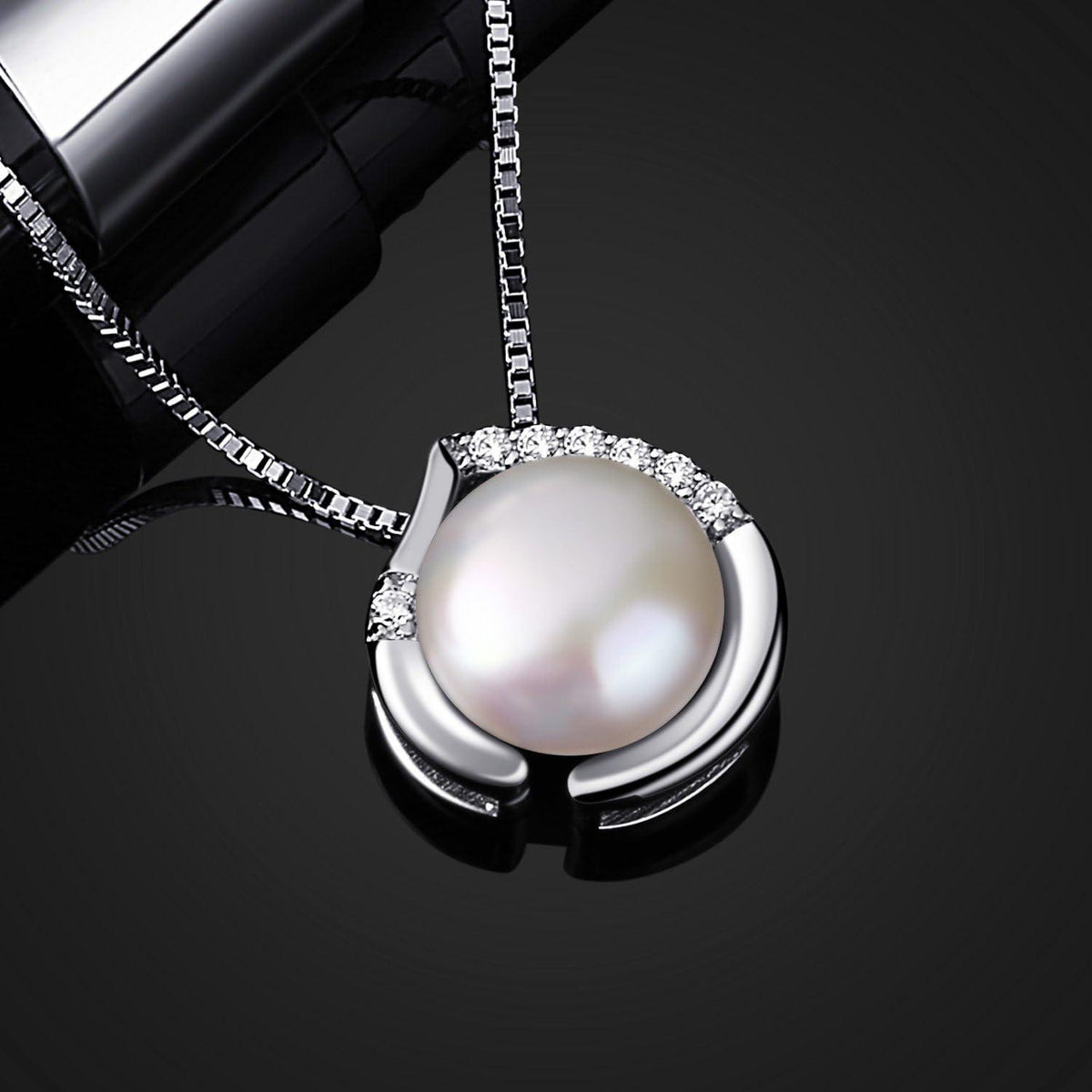 Perle Halskette Damen 925 Silber Anhänger Süßwasserperlen
