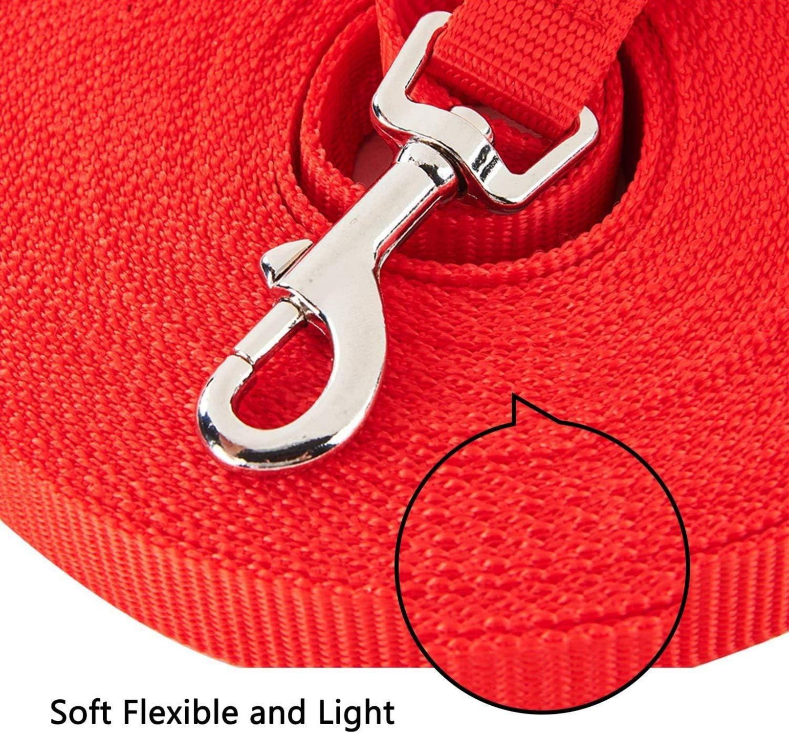 Schleppleine Hund Nylon 15m Rot D-Karabiner Wetterfest