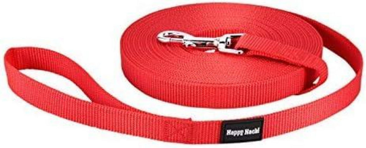 HAPPY HACHI Schleppleine für Hunde 10m Robust Trainingsleine Nylon Rot