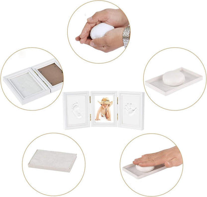 Newlemo Baby Handabdruck Fußabdruck Set DIY Geschenk Rahmen