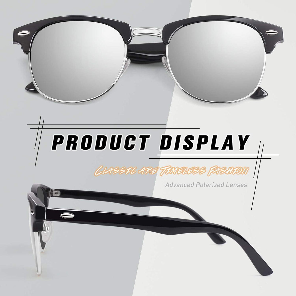 Polarisierte Retro-Sonnenbrille UV400 Schutz Braun