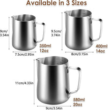 Anpro Milchkännchen 350ml Edelstahl für Cappuccino und