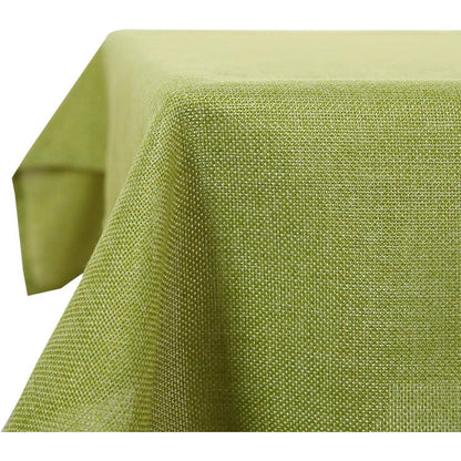 Grüne Leinenoptik Tischdecke 200x137 cm – Wasserabweisend