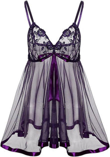 Sexy Spitzen-Negligee mit G-String, Übergröße