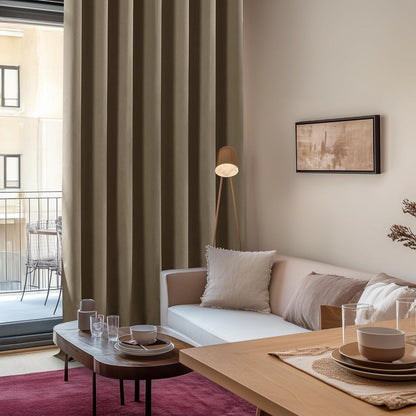 Blickdichte Vorhänge 2er Set, Taupe, 290x140 cm – Verdunkelung & Wärmeisolierung