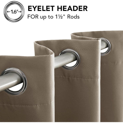 Blickdichte Vorhänge 2er Set, Taupe, 290x140 cm – Verdunkelung & Wärmeisolierung