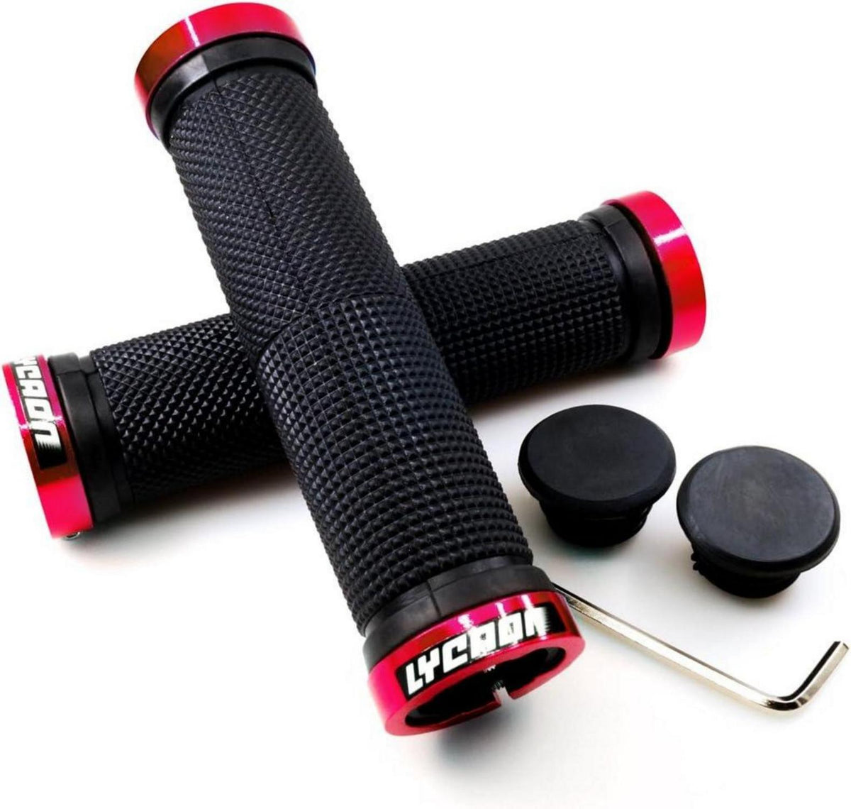 Fahrrad Lenker Griffe rutschfest Gummi Aluminium Lock 132mm 2er Set