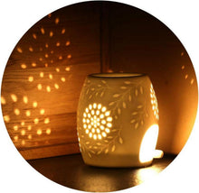 Aromalampe Teelichthalter Keramik weiß Candle Löffel Diffuser