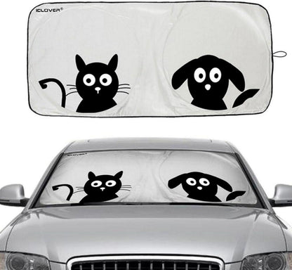 Faltbare Sonnenblende für Frontwagen 150x84cm - Lustiger UV-Schutz