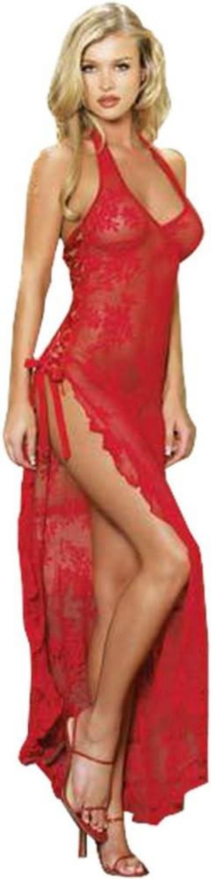 Sexy Spitzen-Negligee Set Reizwäsche Damen Erotik-Set Rot