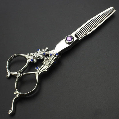 6 Zoll Friseurschere Set - Violett & Dünnschere - Japan Edelstahl