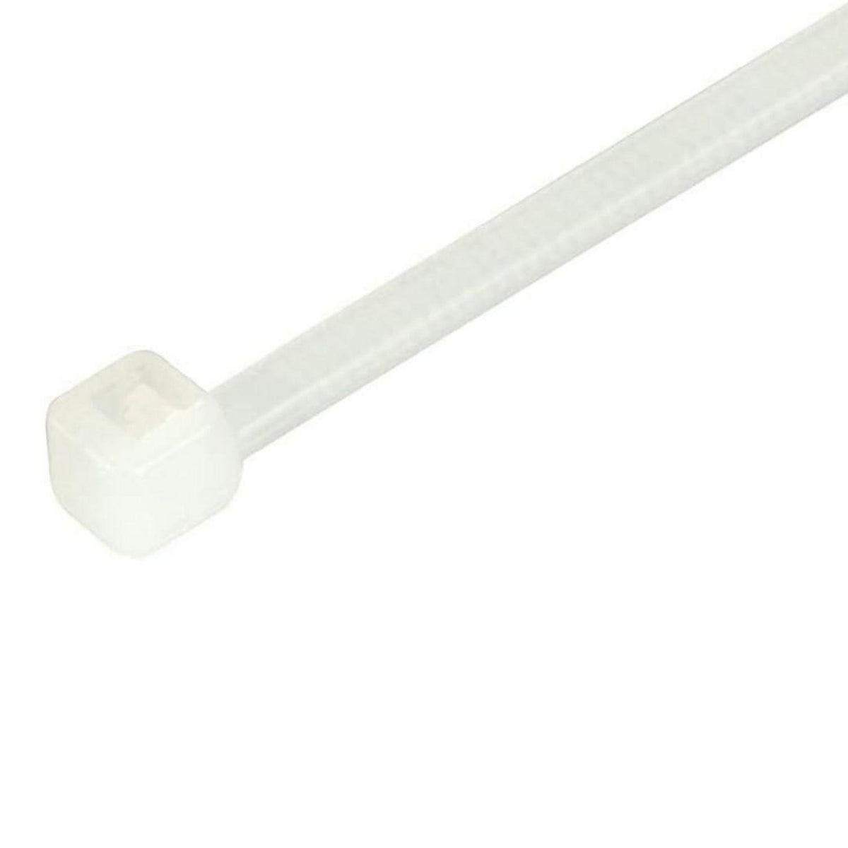 100 Kabelbinder 200mm, Weiß/Transparent, 22,2 kg Zugfestigkeit