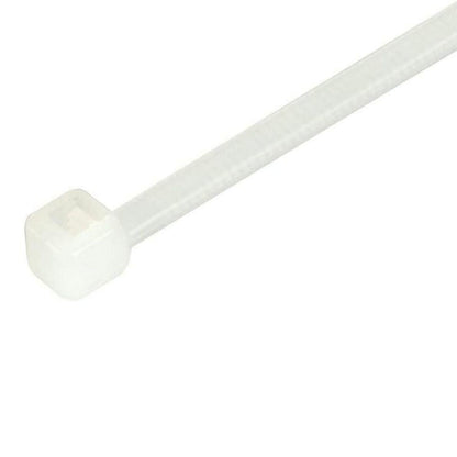 100 Kabelbinder 200mm, Weiß/Transparent, 22,2 kg Zugfestigkeit