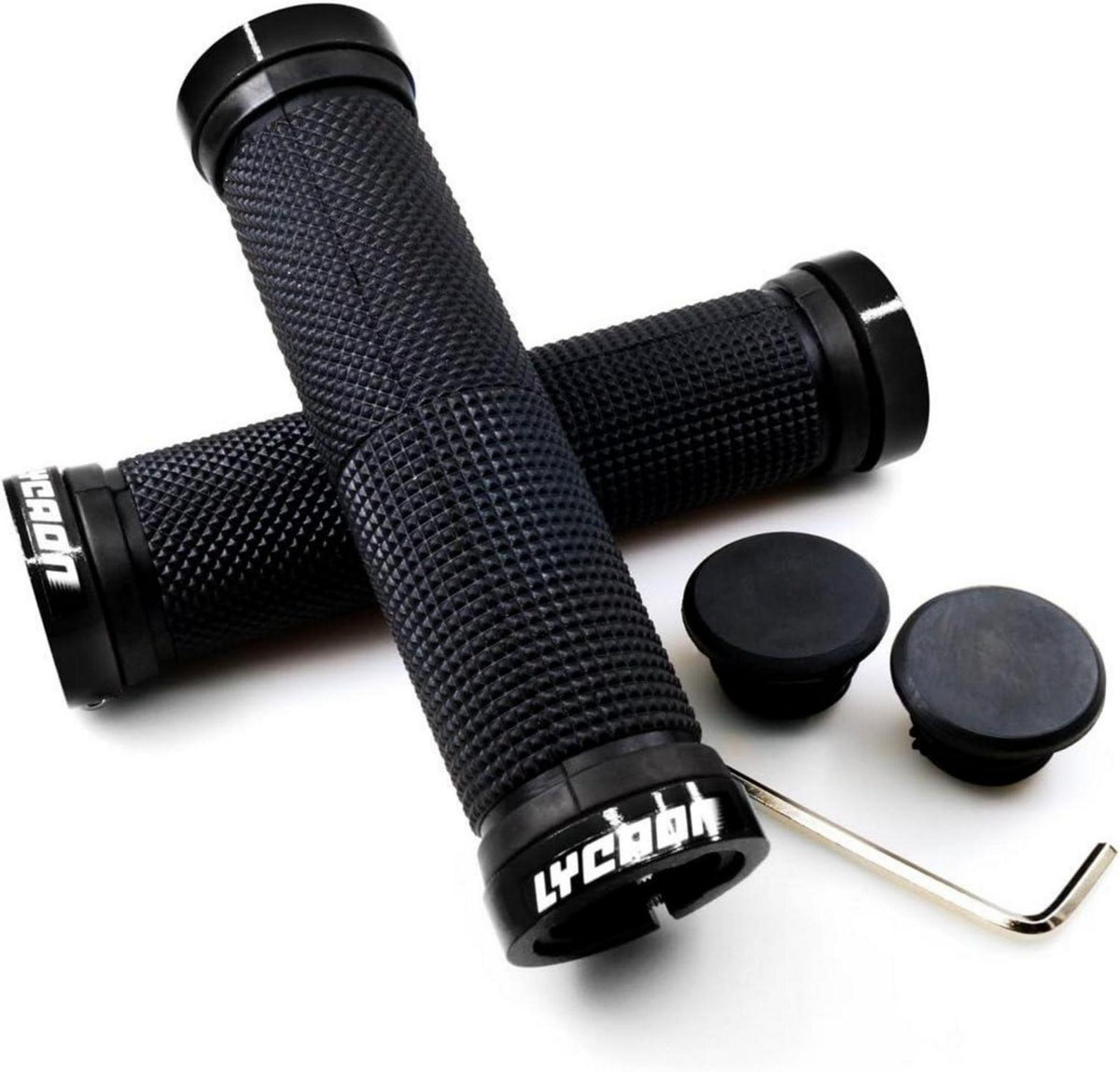 LYCAON Bike Lenker Griffe Gummi Fahrrad Handgriff Aluminium Lock