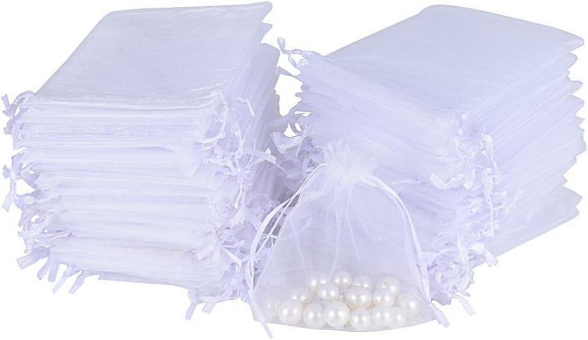 100 Organzabeutel Weiß 10x12 cm Geschenkbeutel für Hochzeit Party Weihnachten