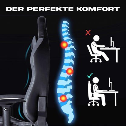 KLIM eSports Gaming Stuhl Premium Materialien Verstellbar Rot 2024 Version