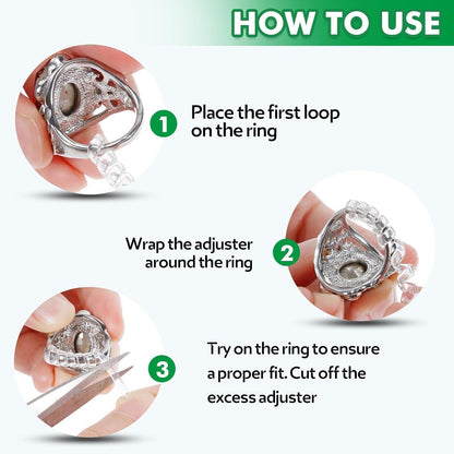 15-teiliges transparentes Ringverstellungs-Set für lose Ringe