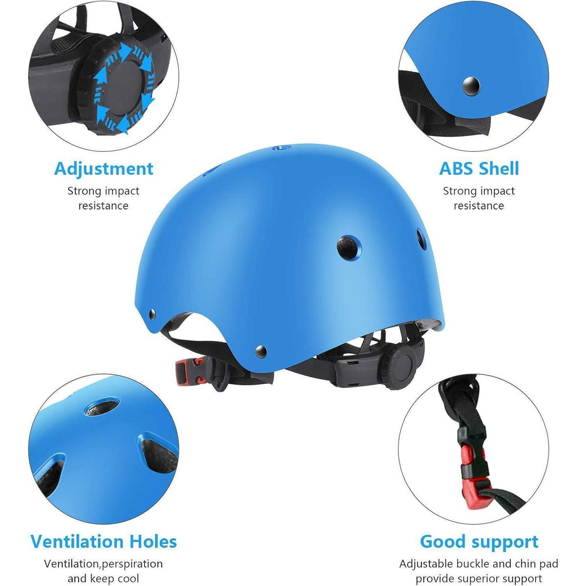 Kinder Schutzausrüstung Set 7-in-1 Helm & Protektoren Blau