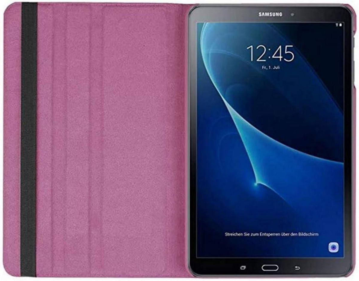 Lila Tablet Hülle für Samsung Tab A6 10.1 360°Drehung Standfunktion PU Cover