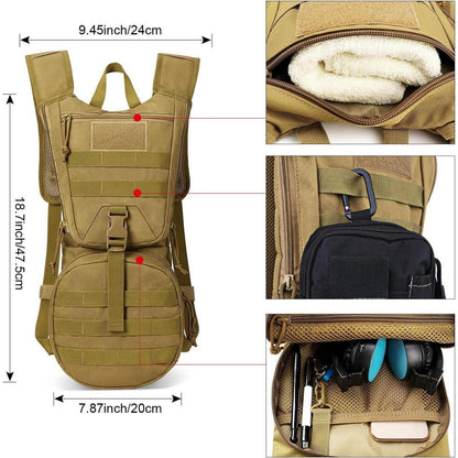 Militär Trinkrucksack mit 3L Trinkblase für Outdoor-Aktivitäten