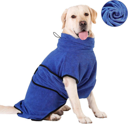 HAPPY HACHI Hundebademantel Mikrofaser Verstellbare Träger Schnell