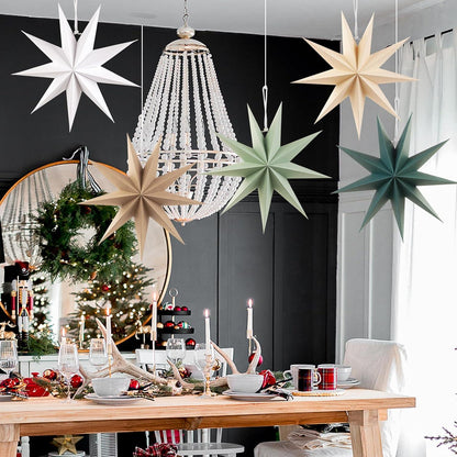 Papiersterne 5er Set 30cm Weihnachten Dekoration 9 Zacken