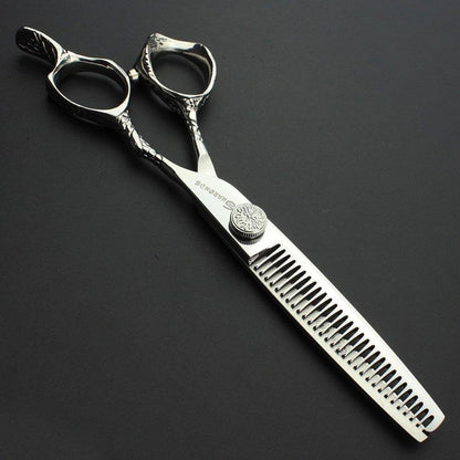 6 Zoll Japanische Friseurschere – Silberne Schlange Textur
