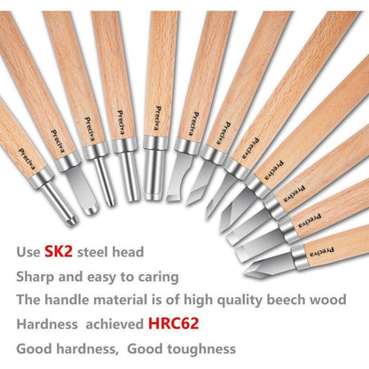 Schnitzwerkzeug 12er Set Holz Schnitzmesser Schnitzmesser