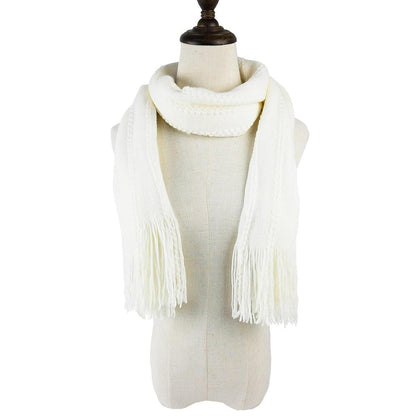 Schal und Handschuh Set Damen Zopfmuster Touchscreen Off-white