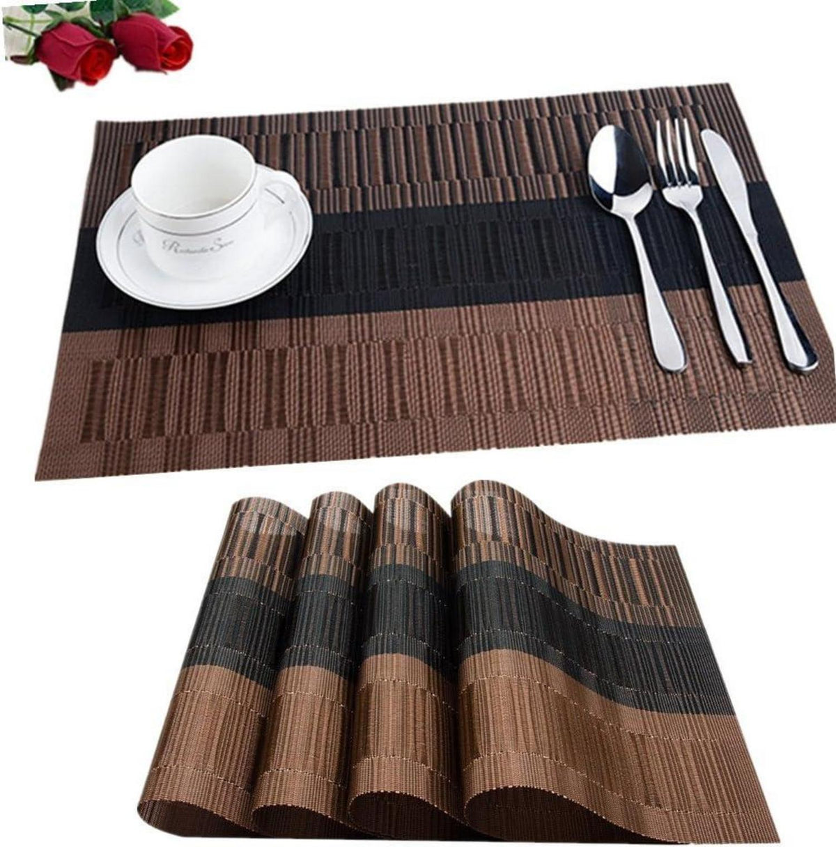 Stilvolle PVC Platzsets 6er Set 30x45cm Rutschfest Abwaschbar