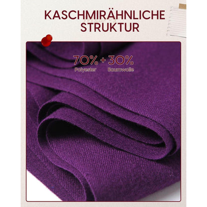 Damen Schal Baumwolle Warm Violett Stola