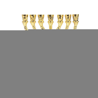 Menora Kerzenständer Gold 7-flammig 13cm mit 12 Stämmen Symbol