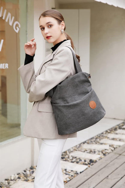 Myhozee Damen Canvas Umhängetasche Strandtasche Crossover Bag