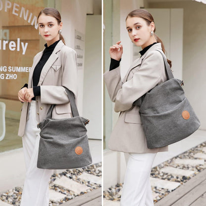 Myhozee Handtasche Damen Canvas Umhängetasche Crossover Bag