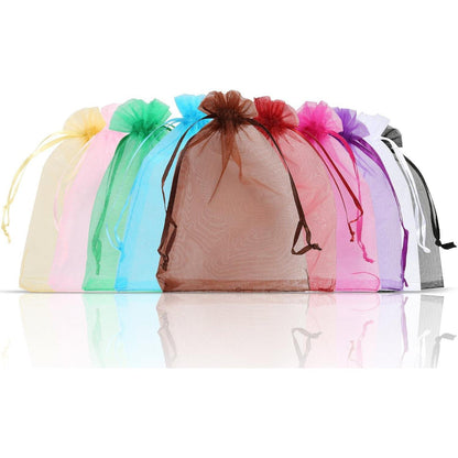 100 Organzasäckchen bunt – 10x15 cm – Geschenkbeutel & Schmuckaufbewahrung