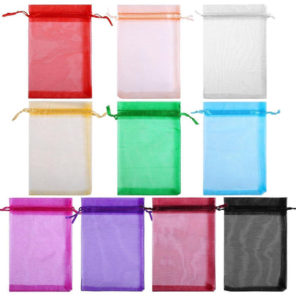 100 Organzasäckchen bunt – 10x15 cm – Geschenkbeutel & Schmuckaufbewahrung