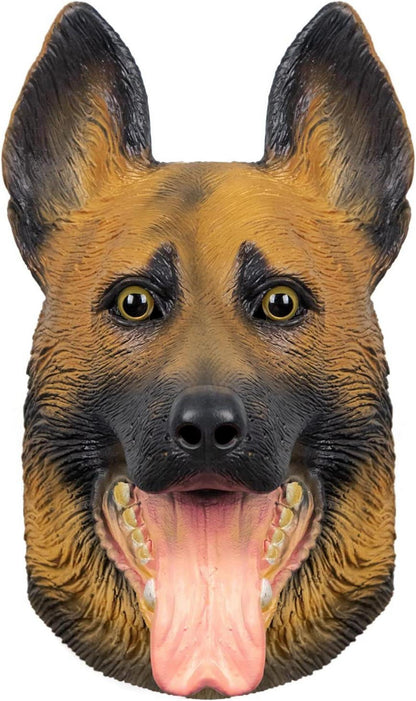 Hirtenhund Maske Halloween Hundekopf Latex Tier Party Cosplay