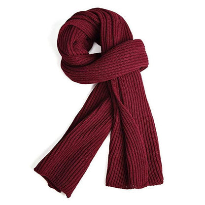 Herren Strickschal warm rot Acryloptik 185x38cm