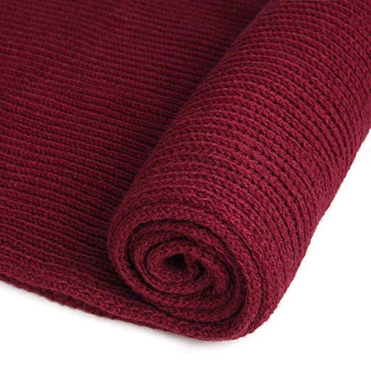 Herren Strickschal warm rot Acryloptik 185x38cm