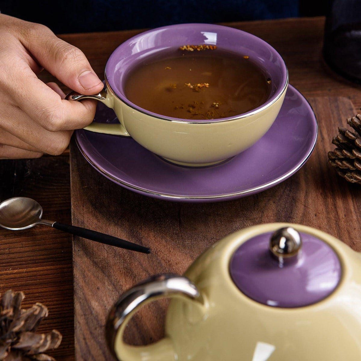 Tea for One Set, Porzellan Kaffee Tee Kanne mit Tasse 3-teilig in